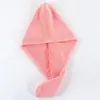 Gorro de secado rápido para el cabello para mujer, color liso, toalla para el cabello largo, venta al por mayor de regalos, forro polar de coral de alta calidad, para uso en el baño y el hogar