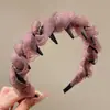 Diadema de corona alta estilo coreano, diadema de borde ancho, diadema para lavarse la cara con dientes, accesorio para el cabello de tela a cuadros de alta gama