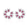 Brincos de Pino Elegantes Simples Diários para Pendulares Estilo Coreano Combinam com Tudo Flor Brilhante Luxo Leve Sofisticado Diamantes Cravejados Floco de Neve