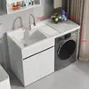 Gabinete de lavandería para balcón con fregadero integrado y tabla de lavar, gabinete para lavadora de carga frontal, combinación de gabinetes de baño, venta al por mayor de fábrica
