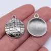24x 20mm 2,3g pingente de joia de prata antiga feito à mão DIY utilidades diárias pingente de globo
