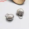 Plata de Ley S925 Negro Tinta Ruyi Moneda Bolsa de Dinero Colgante Pequeño Accesorios Vintage Viejo DIY Materiales Hechos a Mano