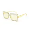 Gafas de Sol Cuadradas con Marco Full Diamante, Tendencia Europea y Americana, con Lentes Degradado de Color Macarrón para Estilismo y Decoración de Vacaciones