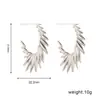 Pendientes de Moda Transfronteriza Europea y Americana, Simples y Únicos, Diseño de Nicho, Textura Plisada, para Niñas, Acero Inoxidable Chapado en Oro de 18 Quilates