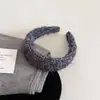 Faixa de Cabeça de Lã de Alta Qualidade para Outono e Inverno, com Aba Larga, Feminina e Versátil, Faixa de Cabeça Alta para Sair, Grampo de Cabelo