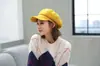 Gorra Plana de Lana de Color Sólido Otoño e Invierno Beret Engrosado Cálido Pico de Pato Adelgazante Facial Sombrero de Artista Retro Coreano para Mujer