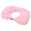 Almohada inflable en forma de U, automática, portátil, para viajes, cuello, avión, viajes al aire libre, Sanbao
