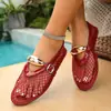 Zapatos de ballet planos huecos de Amazon en stock para mujer, cómodos talla grande 2026 zapatos de malla sin cordones de verano al por mayor