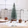 Árbol de Navidad Mini Transfronterizo con Agujas de Pino Cubiertas de Nieve, Decoraciones Navideñas, Adornos para Árbol de Navidad de Mesa con Flocado de Agujas de Pino