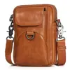 Bolsa de Teléfono Móvil de Cuero Genuino, Riñonera, Bolso de Hombro de Piel de Vaca para Hombres y Mujeres, Bolso de Cinturón para Hombre, Bolsa de Cinturón para Teléfono Móvil
