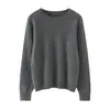 Suéter 100% Cachemira Pura Cuello Redondo Mujer Primera Línea Listo Para Usar Tejido Base Cálido Suave Ceroso Suelto Jersey Interior