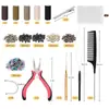 Conjunto de Ferramentas Alicates para Perucas, Alicates para Extensão de Cabelo, Agulha de Crochê, Ferramenta de Miçangas com Anel de Silicone, Conjunto de Ferramentas para Extensão de Cabelo, No Atacado em Estoque