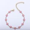 Jinyiyuan Daisy pulseira de seis pétalas crisântemo 18K ouro dupla face pingando óleo moda all-match diy joias em estoque