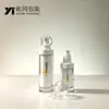 Botellas de plástico transparentes de doble capa personalizadas, sets de productos para el cuidado de la piel, frascos para crema, frascos con atomizador, frascos para loción y frascos para sérum, 30 ml