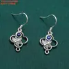 Aretes de plata de ley flores pequeñas mariposa pájaro aretes vintage ganchos viejos para orejas pasadores para orejas aretes joyería al por mayor
