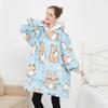 Lazer em Casa Europeu e Americano tamanho plus size Manta Preguiçosa Quente com Capuz Personalizada Flange Lã de Cordeiro Camisola com Forro Duplo de Fleece Transfronteiriço