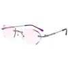 Gafas de Lectura de Gama Alta Sin Marco con Marco de Diamantes Estilo Tiktok para Mujer, Gafas de Lectura a la Moda Que Te Hacen Ver Más Joven, Monturas de Gafas con Filtro de Luz Azul