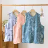 Chaleco de Jacquard Doble Cara Estilo Nacional para Mujer, Top sin Mangas de Gasa de Doble Capa de Algodón, Ropa de Casa de Algodón y Lino