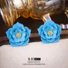 Pendientes de botón de flor elegantes estilo coreano Aguja de plata Dulce Modernos Versátiles Pendientes para el día a día Diseño de personalidad Pendiente de flor pequeña fresco para mujer