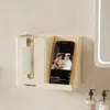 Caja de Pañuelos para Montar en la Pared con Soporte para Teléfono, Organizador de Almacenamiento Multifuncional para el Hogar