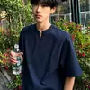 Camiseta Masculina Refrescante no Estilo Old Money com Gola V, Mangas Curtas, Estilosa e Fresca, Feita de Tencel Lyocell, com Cara de Verão, Respirável, de Alta Qualidade