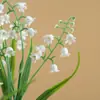 Hierba de Primavera Lirio del Valle Planta de Simulación Flor de Plástico Ramo Pequeño Ramo Flor en Maceta Decoración de Jardinería Ramo de Mano para Boda
