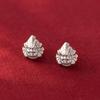 Plata Pura 999 Plata Dura 3D Botón de 10mm Amarillo Dios de la Riqueza Hebilla de Pulsera DIY Pulsera Cuerda Trenzada Accesorios Semiacabados T0560