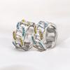 Suministro transfronterizo de hip-hop europeo y americano, tendencia Net red, anillo de cadena cubana de acero de titanio con diamantes para hombre, fábrica al contado