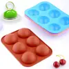 Molde de Silicona para Pastel Mousse Herramienta para Hornear 6 Piezas Molde Pequeño para Pastel de Semicírculo Bandeja de Hielo de Silicona Molde para Cocer al Vapor Pastel de Arroz