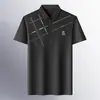Nueva Camiseta de Hombre Papá de Mediana Edad Verano Seda de Hielo Camiseta Base de Hombre Top Camisa Polo Ropa de Hombre