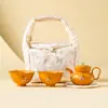 Juego de Té Tetera de Arcilla Púrpura Dorada y Dos Tazas, Cafetera de Lujo de Gama Alta para Preparar Té Caja de Regalo, Souvenir Práctico y Exquisito