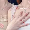 Collar con Lazo de Guirnalda de Amor Cadena para Clavícula de Mujer Lujo Accesible Diseño de Nicho Navidad Ins Mejor Amiga Corazón