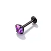 Aretes de Titanio F136 con Circonita Negra Chapada, Piercings de Labio, Barra de Rosca Interna G23, Joyería para Perforación de Cartílago