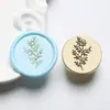 Sello de Cera de 2.2 cm Cabeza de Sello Floral Simple Serie Floral Tallado con Láser Planta Latón Cabeza de Sello Venta al por Mayor desde Fabricante