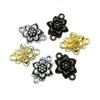 Accesorios de joyería DIY, adornos de metal de aleación con forma de flor de seis hojas, horquilla con borlas, material de joyería para decoración de habitaciones.