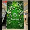 Parede de Plantas Simuladas Parede de Plantas Verdes Tridimensional Flores Artificiais Bíônicas Superfície de Parede de Fundo Paisagem Decoração de Parede Externa de Loja