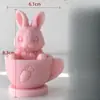 Taza de Té de Celebridad de Internet Europea y Americana de Moda Conejo Vela DIY Conejo de Pascua Hecho a Mano Decoración Aromática Adorno Vela Regalo