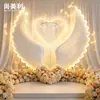 Tecido de Ferro Asas de Anjo Luminosas Luzes Guia para Caminho de Casamento Cenário de Shopping Center Salão de Casamento Layout do Local Adereços Luzes Decorativas