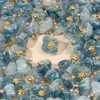 Nuevos Botones de Perlas de Vidrio Bicolores Estilo Nacional Chino Base de Flor Metálica Botones para Cheongsam Traje Tang Camisa Hanfu