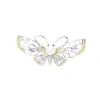 Broche de Polilla Bicolor Elegante de Nicho Chapado en Oro Exquisito Pin de Insecto de Perla Incrustada en Piedras Accesorios Unisex