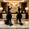 Adornos de cachorros de dibujos animados de alta gama para nicho, decoraciones para sala de estar, adornos creativos para mueble de TV de habitación modelo de hotel