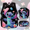 La Mochila Más Vendida de Amazon Stitch Stitch para Estudiantes de Primaria y Secundaria Bolso de Hombro Estuche Tres Piezas Anime Dibujos Animados