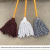 Mop Doméstico de Madeira Antigo para Venda no Atacado Cabeça Redonda Fio de Algodão Branco Ampliado Espessado Absorção de Água Cozinha Feito à Mão Exterior
