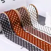 Cinta con estampado de puntos en la superficie resbaladiza, accesorio para el cabello con lazo DIY, accesorios para la parte superior de la ropa, regalo, empaque de flores, cinturón de lunares