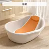 Bañera para bebé de tamaño grande para uso en casa, adecuada para niños, bebés y niños pequeños; se puede usar para sentarse o acostarse; bañera engrosada para niños