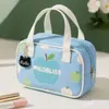 Bolsa de Maquiagem Portátil Fresca de Verão Personalizada, Bolsa de Armazenamento de Cosméticos Portátil Verde Maçã Bonita e Atraente à Prova d'Água