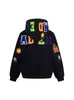 Sudadera Cardigan con Capucha Bordada con Letras de Colores Estilo Americano para Hombres y Mujeres, Chaqueta Versátil de Moda Nueva para Primavera y Otoño para Parejas
