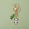 Lindo llavero de panda estilo chino, metal, caricatura, peculiar, accesorio de llave de bambú, unisex, accesorio para bolso, llavero de coche