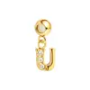 Pulseira de aço inoxidável com pingentes de letra de luxo 26 letras com zircônia transparente requintada A-Z Acessórios para joias DIY