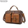 Bolsa casual das mulheres bolsa impermeável bolsa diagonal de lona com primeira camada de couro de cor sólida saco de ombro transbordamento fornecimento de fábrica